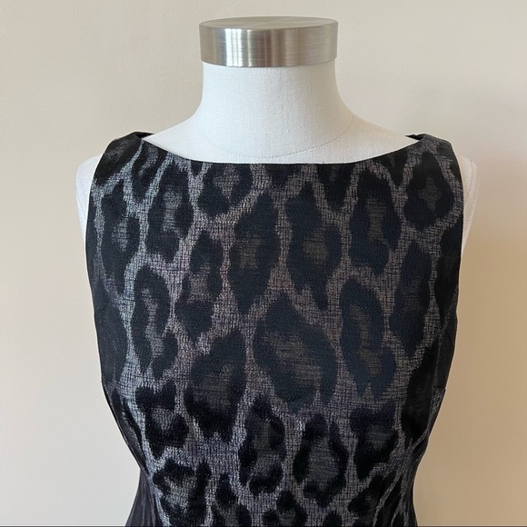 Ann Taylor Black and Gray Leopard Print Dress - Picture 3 of 8